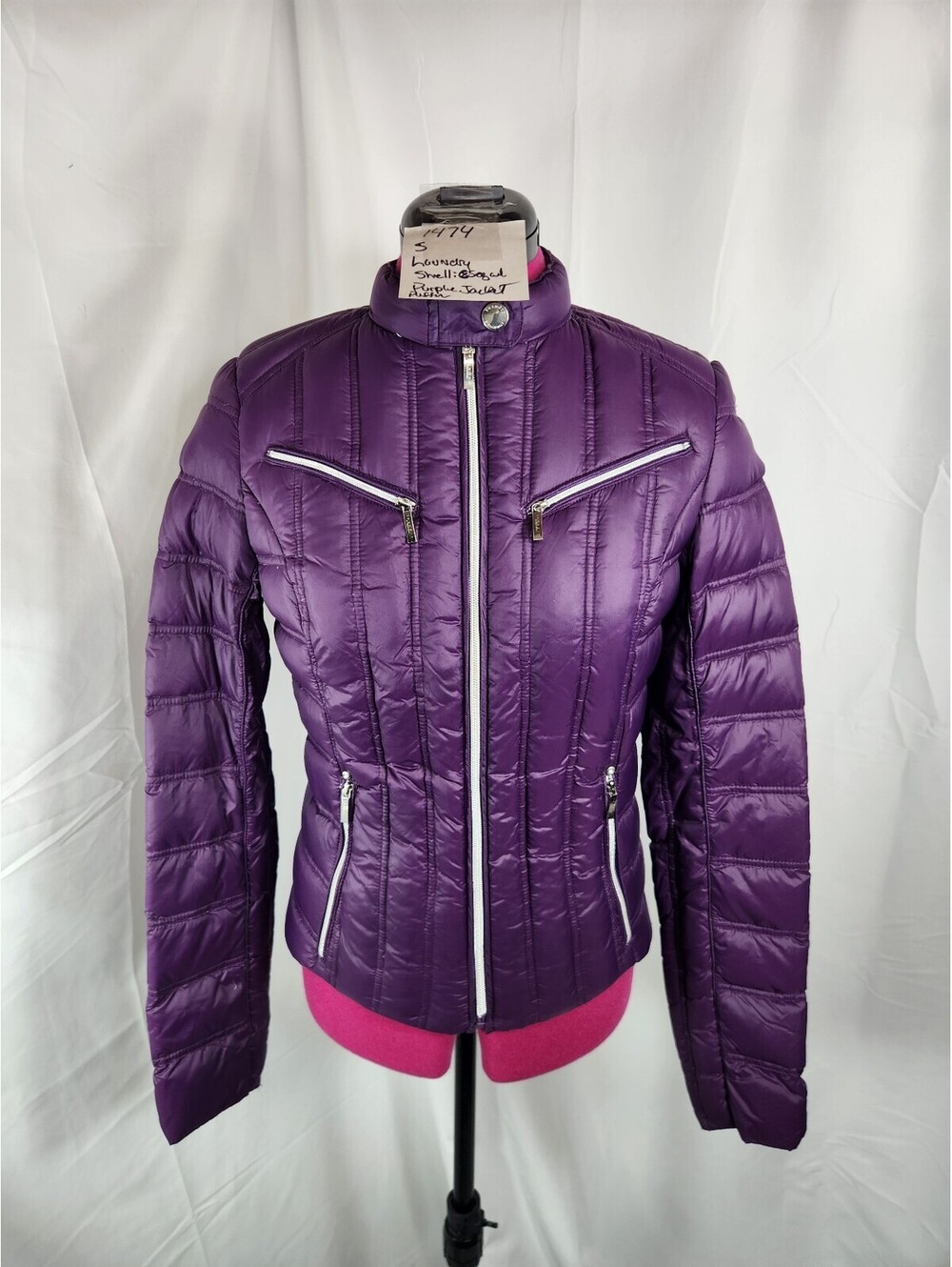 Laundry by Shelli Segal Purple Puffer Jacket Size S Excellent Condition